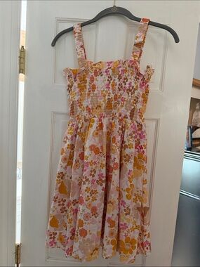 Altar'd State Pink & Mustard Floral Sundress - Smocked Bodice